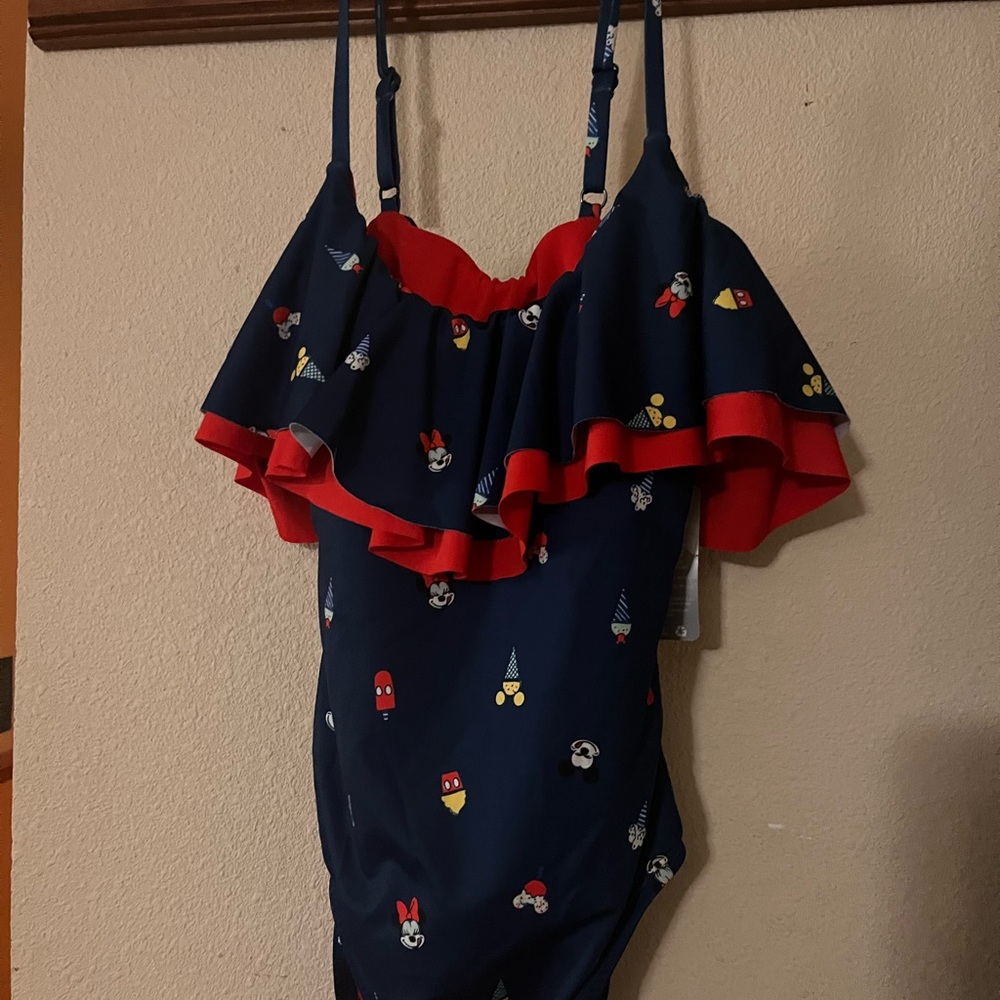 Disney Navy and Red Swimsuit with Fun Print